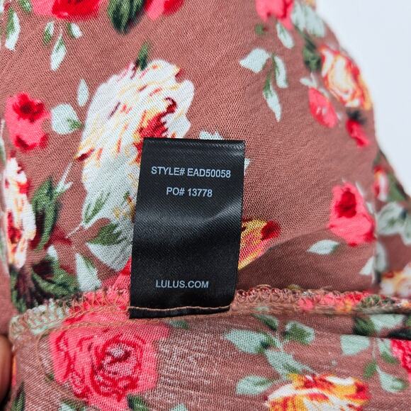 Lulus Dress Womens Small Terracotta Floral Maxi Back Zip Lined Beach Resort New - Picture 15 of 15